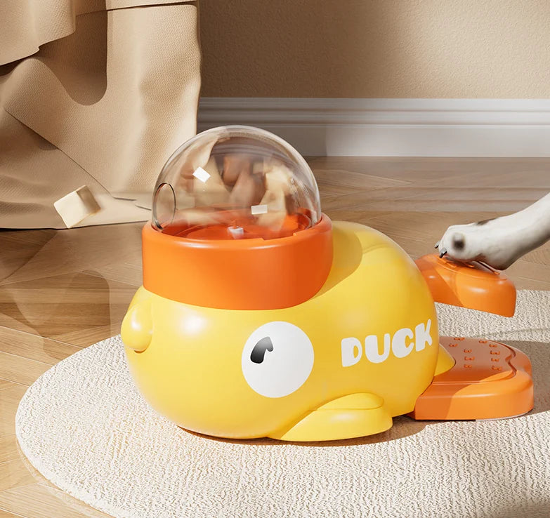 Dog, Cat, Pet Feeder Yellow Duck-Shaped Cat Food Dispenser Training Dog Toy Puzzle Dog Entertainment Toy Cat Toy