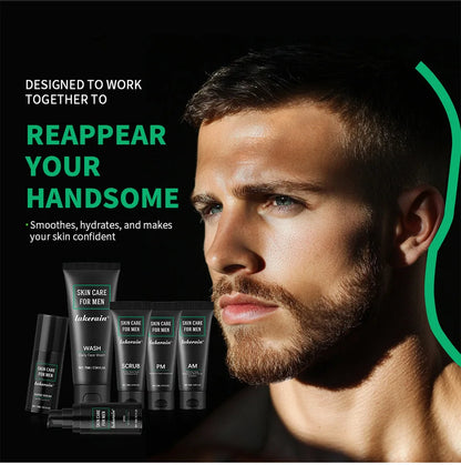 Men's Skin Care Kit - 3 in 1 Set with Face Wash, Moisturizing Cream & Eye Cream, Daily Anti-Aging & Oil Control Facial Treatment