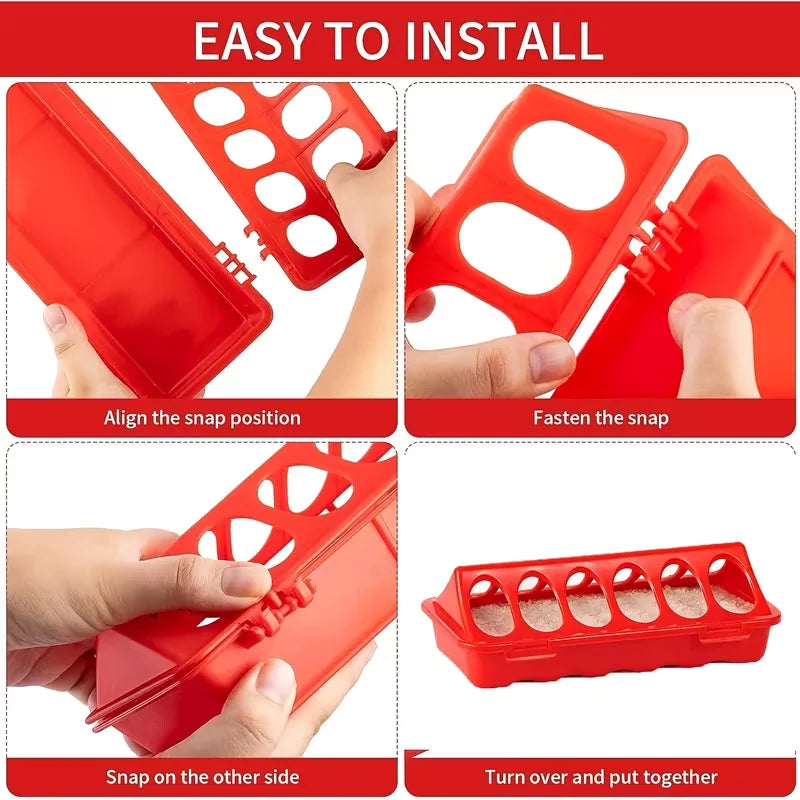 3pcs 20cm Poultry Feeder Troughs – Flip-Top Plastic, Spill-Proof for Baby Chickens & Quail