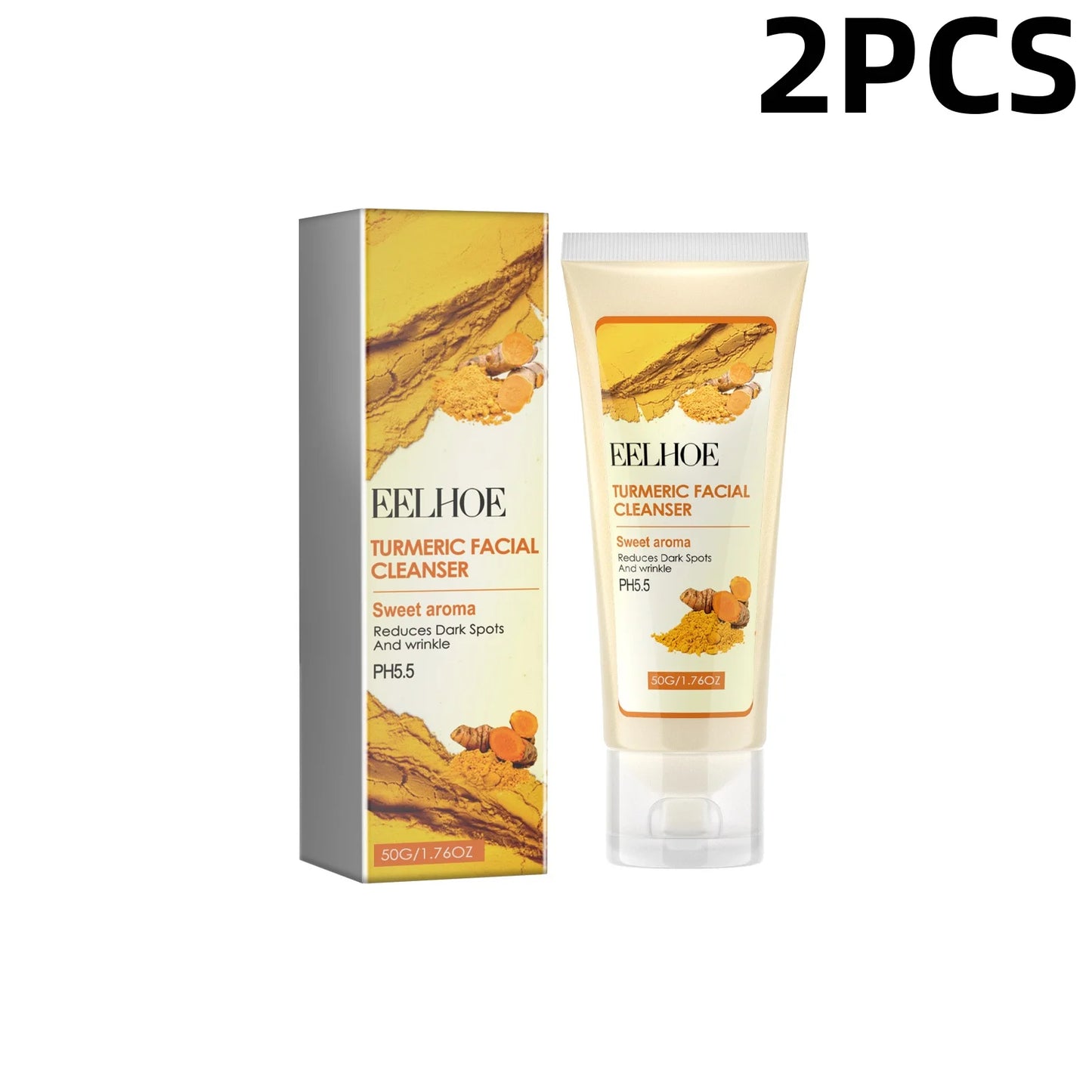 Turmeric Facial Cleanser Deeply Cleanses and Repairs The Skin Barrier Moisturizes Shrinks Pores Oil Control Blackheads Face