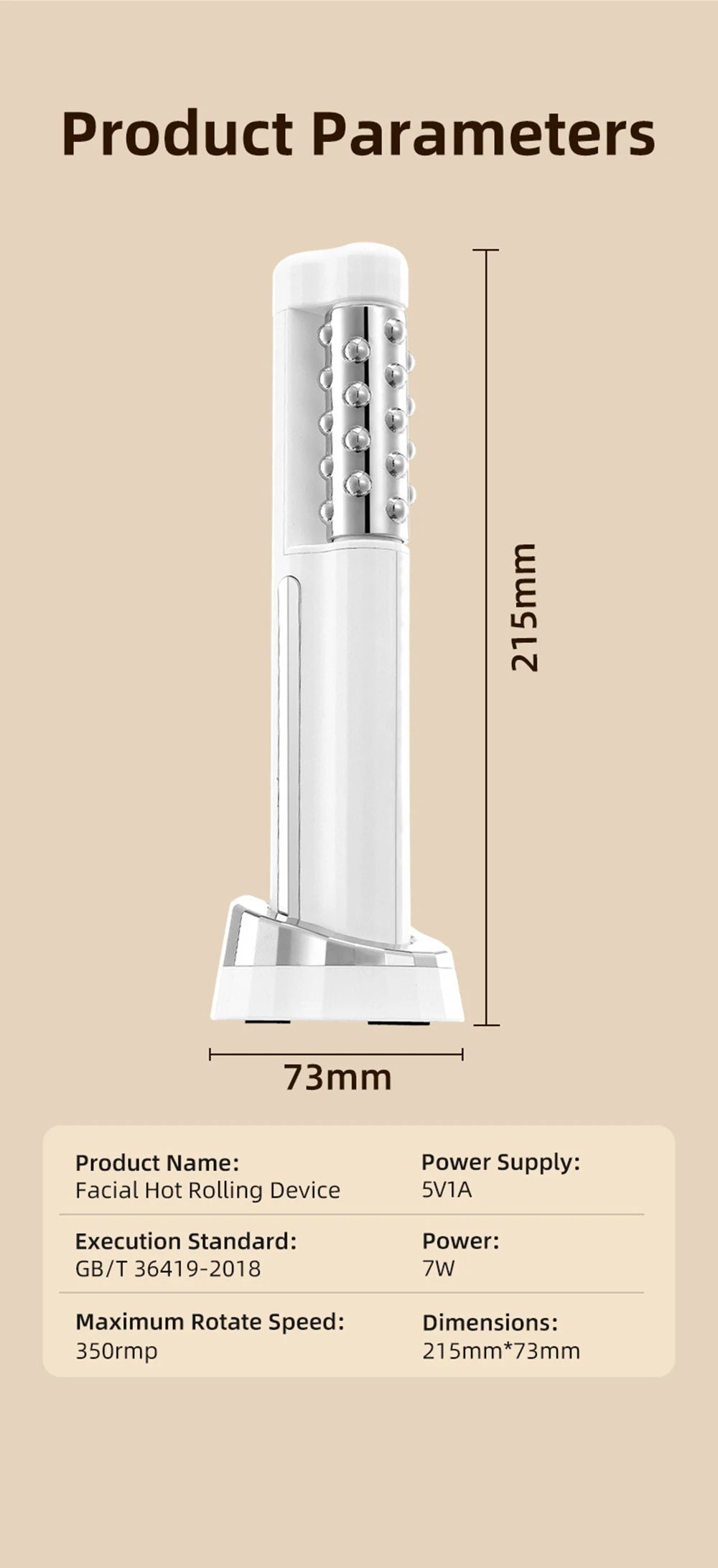 2026 Latest Facial Rolling Massager Device Heated Roller Firming Face EMS 360 Rotating Wrinkle Remover Improve Facial Depression