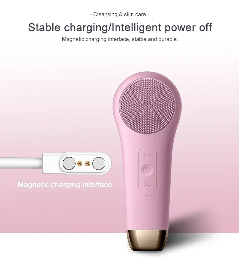 Electric Face Cleanser Facial Cleansing Brush Silicone Ultrasonic Vibration Deep Pores Blackhead Cleaning Washing Skin Massager