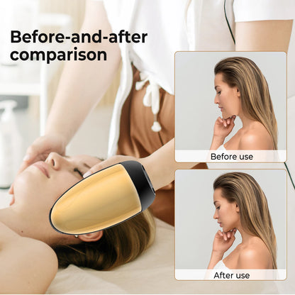 Men's Barberology Massager Professional Cordless Metal Handheld Heat Massager USB Charge Vibration Head Massage 2 Massage Nodes