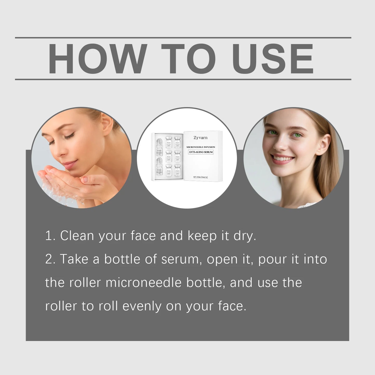 Facial Serum Roller Kit - Gentle Nourishing Formula for Delicate Skin, Improves Elasticity for Daily Skin Maintenance