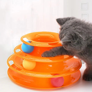 3 Layer Cat Turntable Interactive Track Toy – Cat Space Tower My Store 2