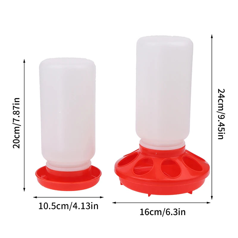 [F] Poultry Thickened Feeder And Drinker Water Food Dispenser Automatic Chicken Birds Chick Waterer Feeding Bucket Container