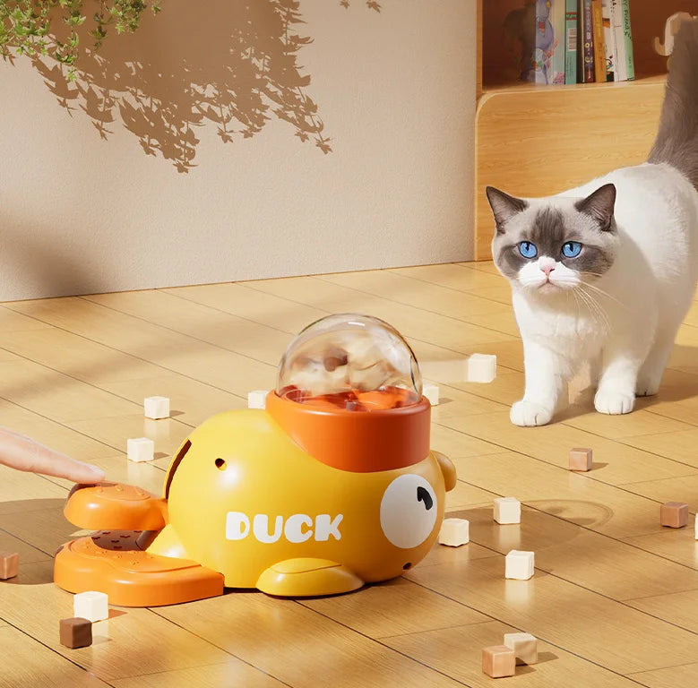 Dog, Cat, Pet Feeder Yellow Duck-Shaped Cat Food Dispenser Training Dog Toy Puzzle Dog Entertainment Toy Cat Toy