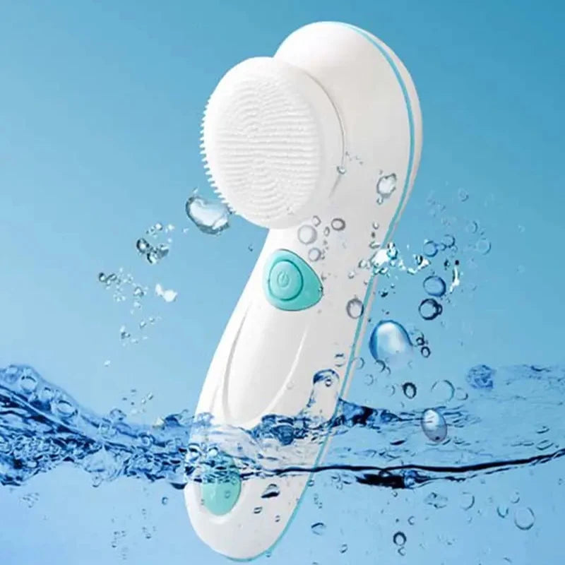 4 IN 1 Face Cleansing Brush Electric Facial Cleaner Wash Machine Spa Skin Care Massager Blackhead Cleaning Facial Cleanser Tools