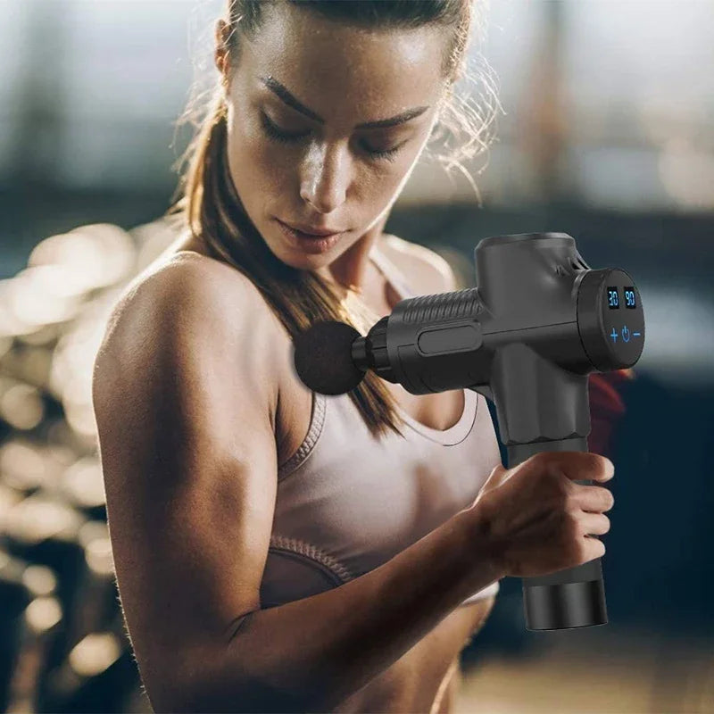 Fascia Gun Professional Fascia Gun Muscle Massager LCD Intelligent Variable Speed Vibration Electric Fascia Gun