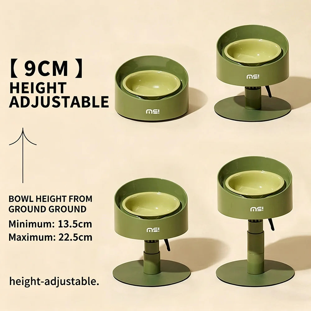 Ceramic Cat Food Water Bowl Flower Shaped Adjustable Anti-Vomiting Cat Bowl Non-Slip Neck Protection Pet Feeding Supplies