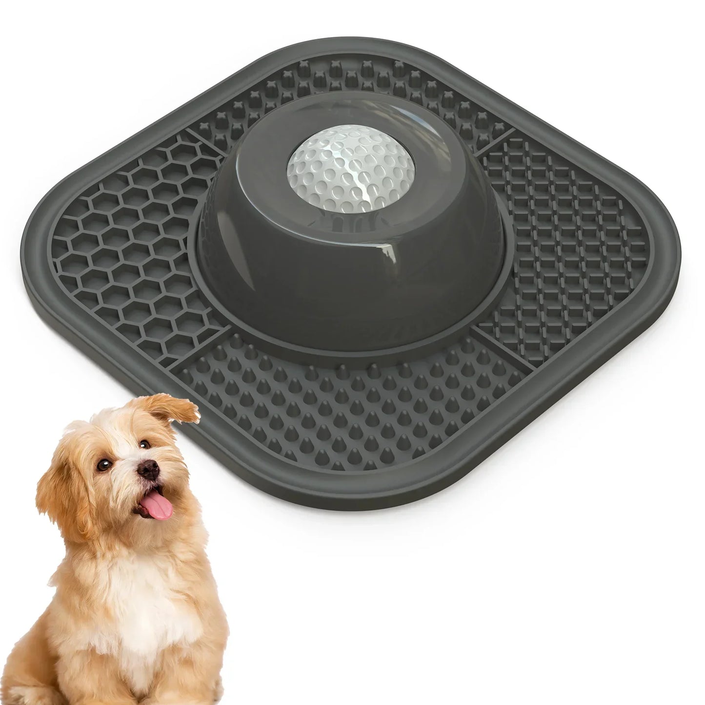 Silicone Dog Bowl Slow Food Bowl Feeder, Lick Bowl Non-Slip, Helps Reduce Dog Boredom and Anxiety