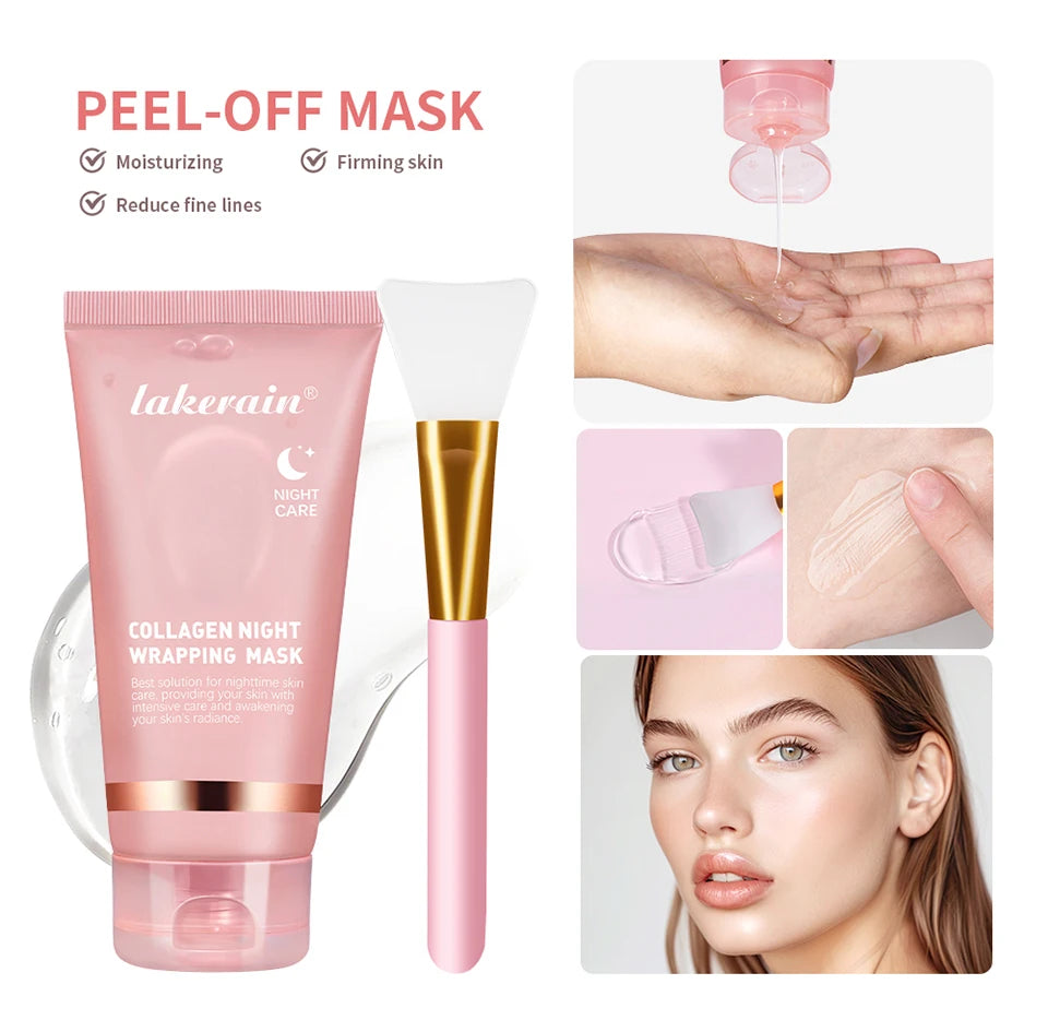 Collagen Facial Mask And Brush Set Rejuvenates Moisturizes Brightens Skin For Glowing Elasticity Korean Face Care Treatment