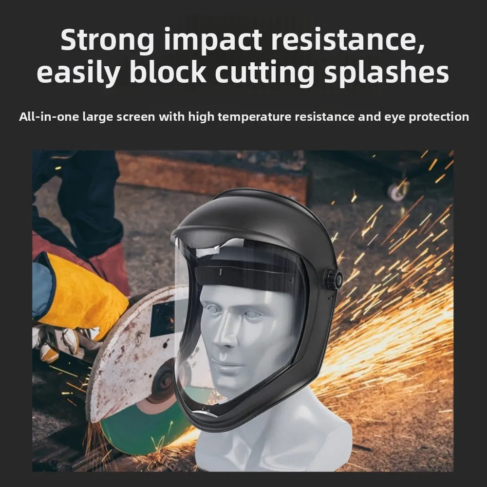 Full Face Protective Safe Mask, Anti Fog, Anti Impact, Anti Splash, Head Mounted Transparent Dust-proof and Oil Fume Proof Mask