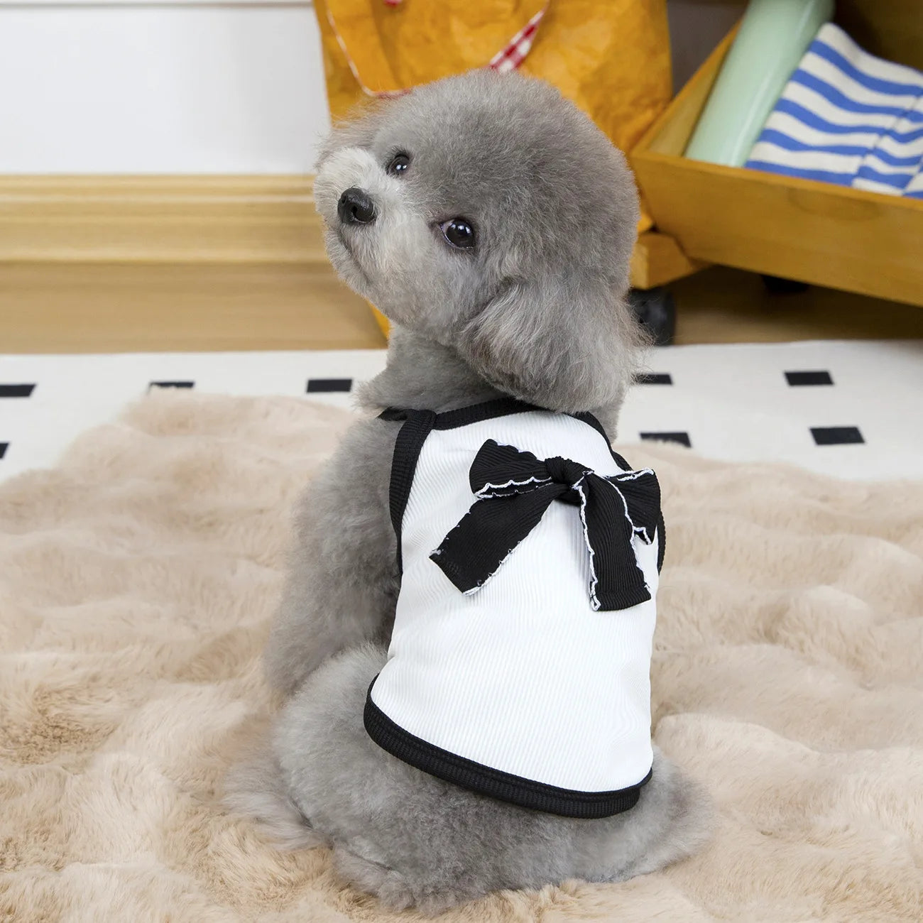Pet Bow Vest Cat Clothes Thin Spring/summer Princess Camisole Vest Teddy Summer Simple Sun Protection Short Sleeved Shirt