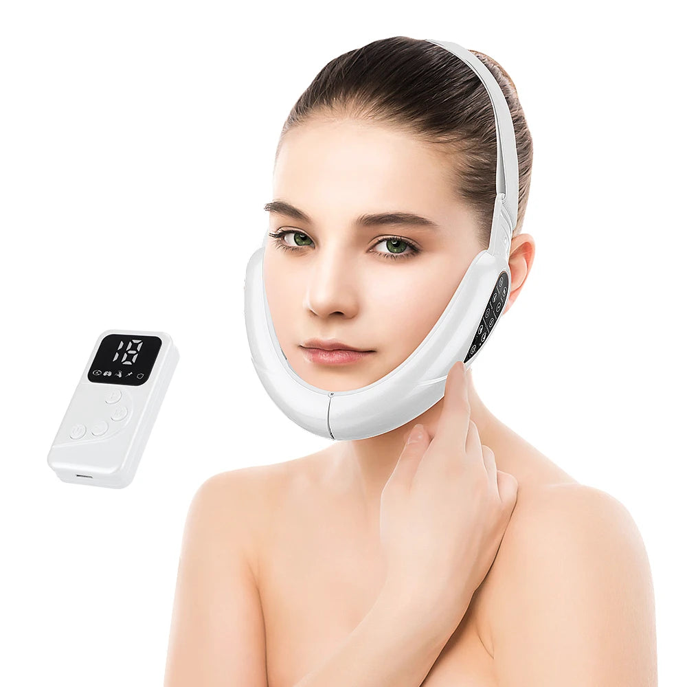 V Face Facial Machine Electric V-Line Up Lift Belt Face Massage LED Face Skin Lifting Firming Beauty Device Double Chin Reducer