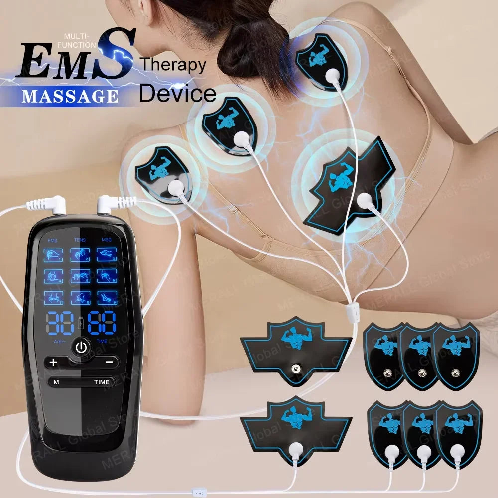 Microcurrent Muscle Stimulator Ems Pulse Massage Physiotherapy Device Muscle Training Slimming Machine Massager Pain Relief