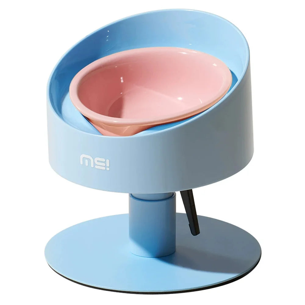 Ceramic Cat Food Water Bowl Flower Shaped Adjustable Anti-Vomiting Cat Bowl Non-Slip Neck Protection Pet Feeding Supplies