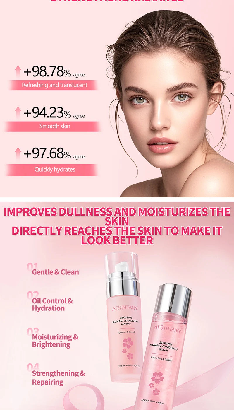 Moisturizing10pieces skin care set, hydrating, moisturizing,brightening and tender skin,whitening and moisturizing essence