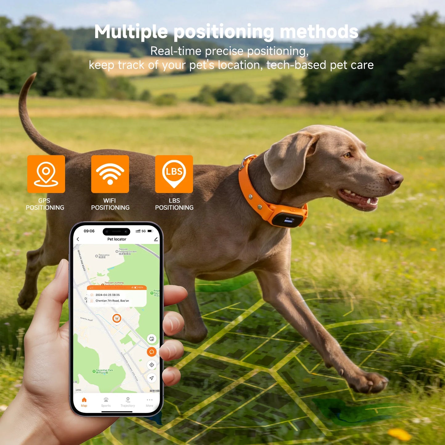 2026 Real-Time GPS Pet Collar Tracker Health Monitoring & Step Counting for Dogs and Cats