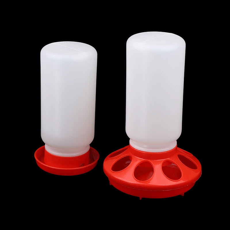 [F] Poultry Thickened Feeder And Drinker Water Food Dispenser Automatic Chicken Birds Chick Waterer Feeding Bucket Container