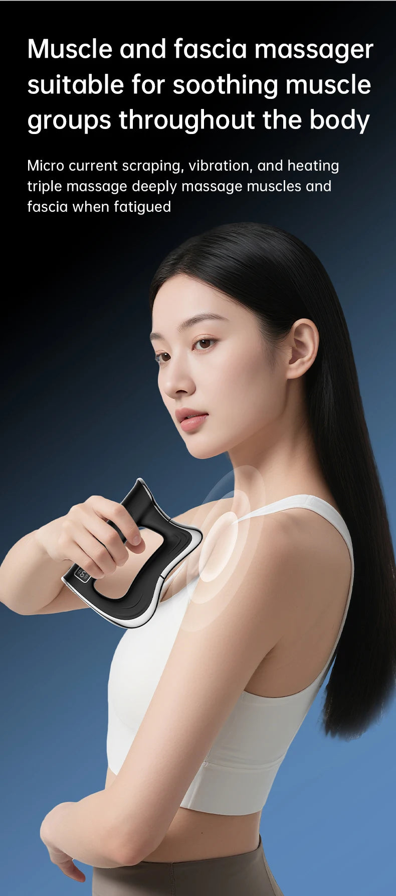 EMS Electric Fascia Scraper Micro Current Compression Muscle Vibration Relaxation Massager Body Lifting Scraper Massage Knife