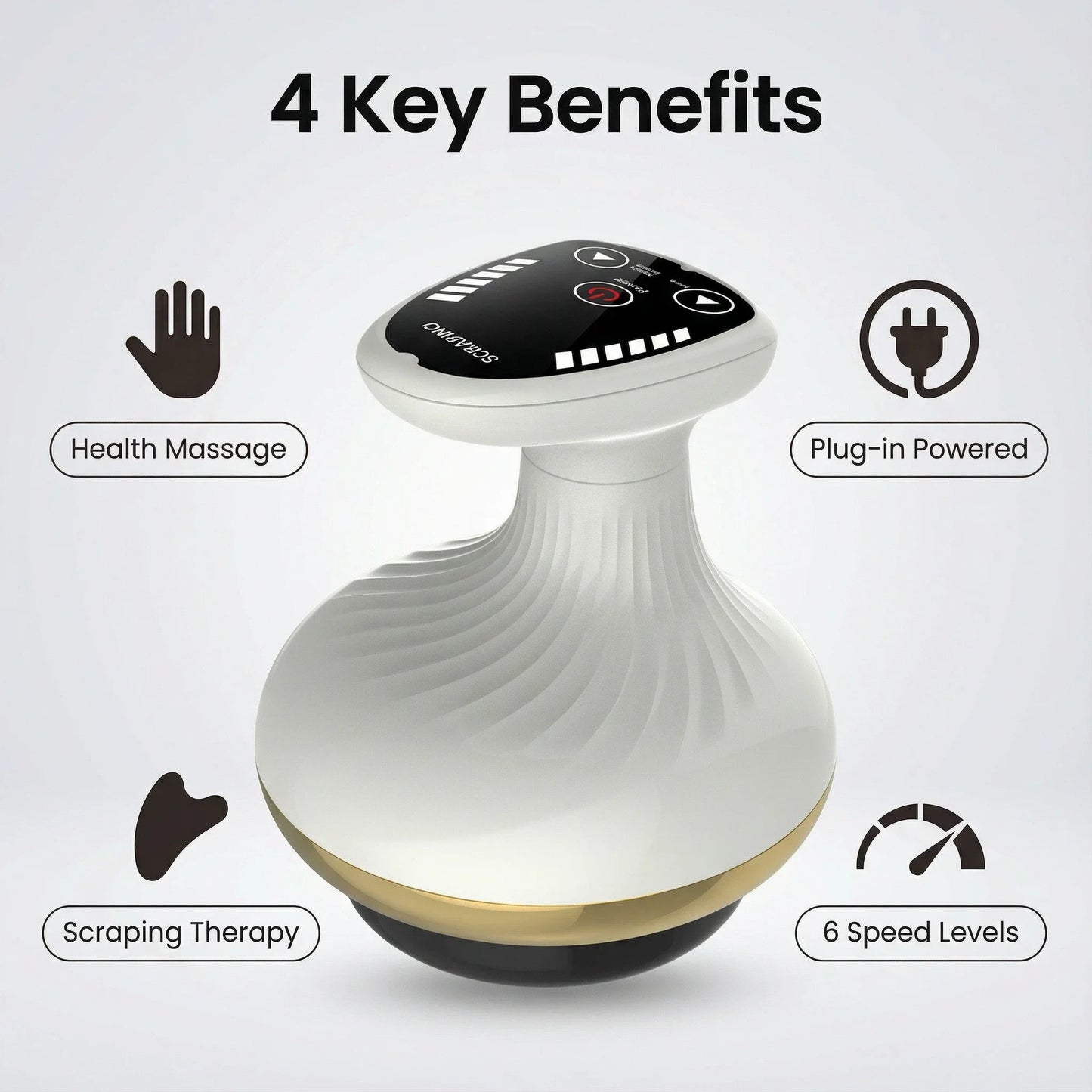 Electric Massage Meridian Brush Universal Body Dredging Cupping Scraping Instrument  Abdominal And Back Massager For Home