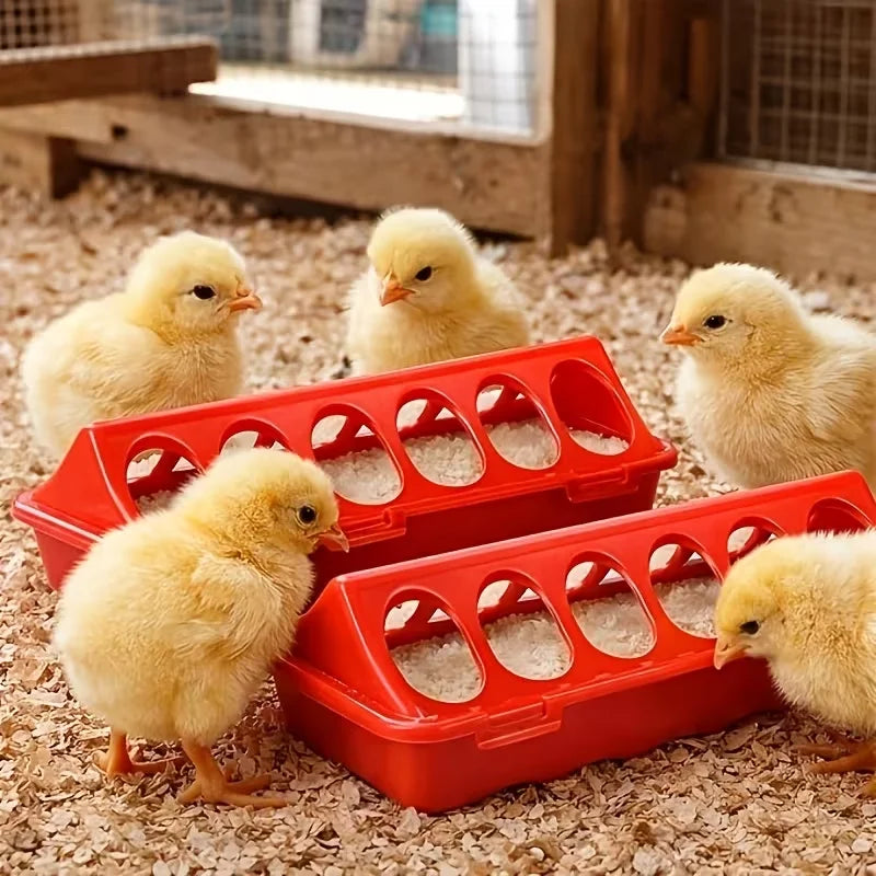 3pcs 20cm Poultry Feeder Troughs – Flip-Top Plastic, Spill-Proof for Baby Chickens & Quail