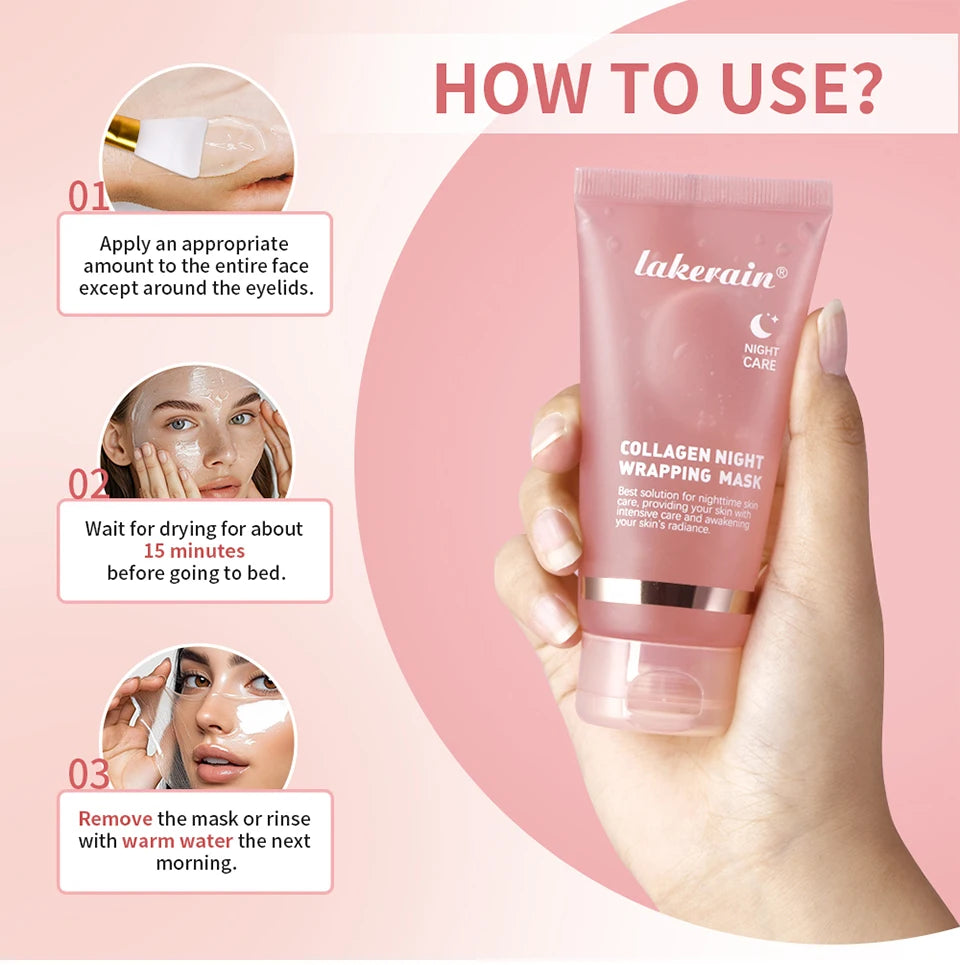 Collagen Facial Mask And Brush Set Rejuvenates Moisturizes Brightens Skin For Glowing Elasticity Korean Face Care Treatment