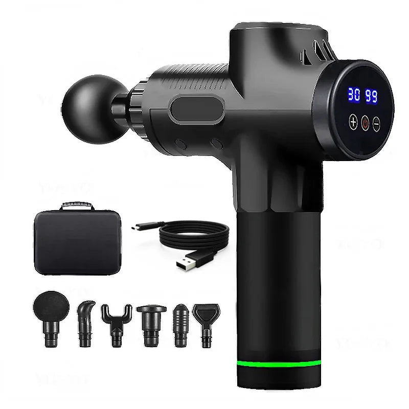Fascia Gun Professional Fascia Gun Muscle Massager LCD Intelligent Variable Speed Vibration Electric Fascia Gun
