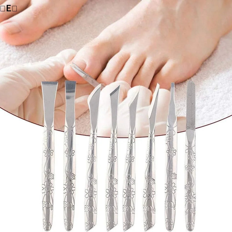〔E〕Professional Pedicure Tools Set Manicure Kit Stainless Steel Toe Pedicure Knife Nail Clipper Feet Scraper Dead Skin Remover