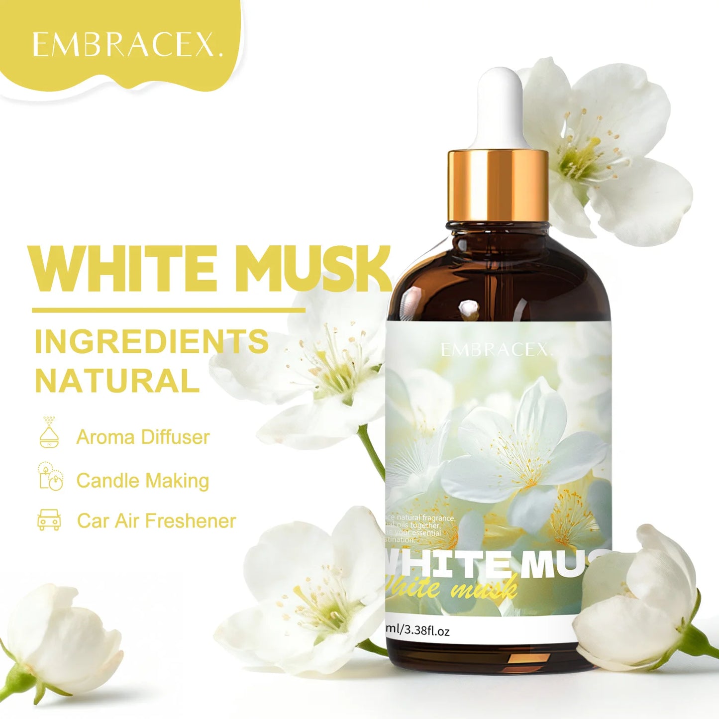 100ml White Musk Essential Oil Face Oil Skincare Bodycare Natural Plant Fragrance Oil For Massage Gift To Friends