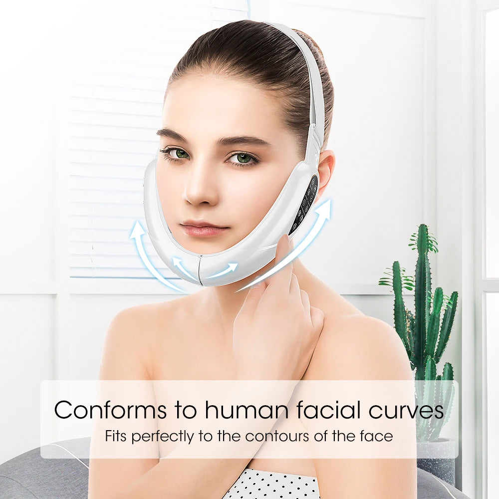 V Face Facial Machine Electric V-Line Up Lift Belt Face Massage LED Face Skin Lifting Firming Beauty Device Double Chin Reducer