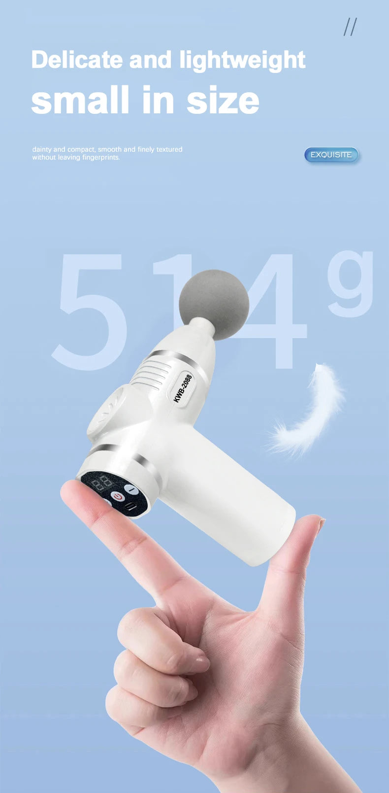 Fascia gun with 12 massage heads, muscle massage gun, new mini massager for relaxing and tapping muscles