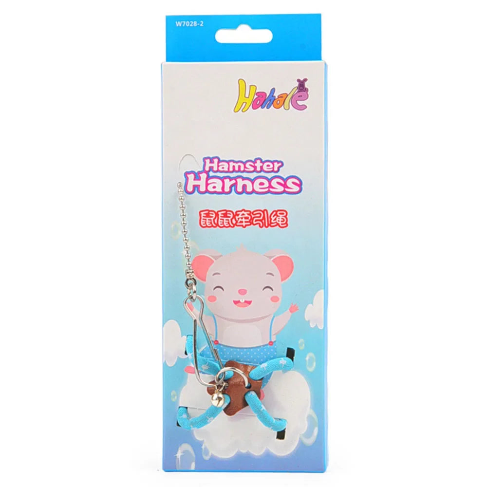 Pet Adjustable Soft Harness Bell Leash Set Mouse Hamster Ferrets Rat Pet Pig Leash Hamster Harness Rope Anti-bite Pet Walking Dureve