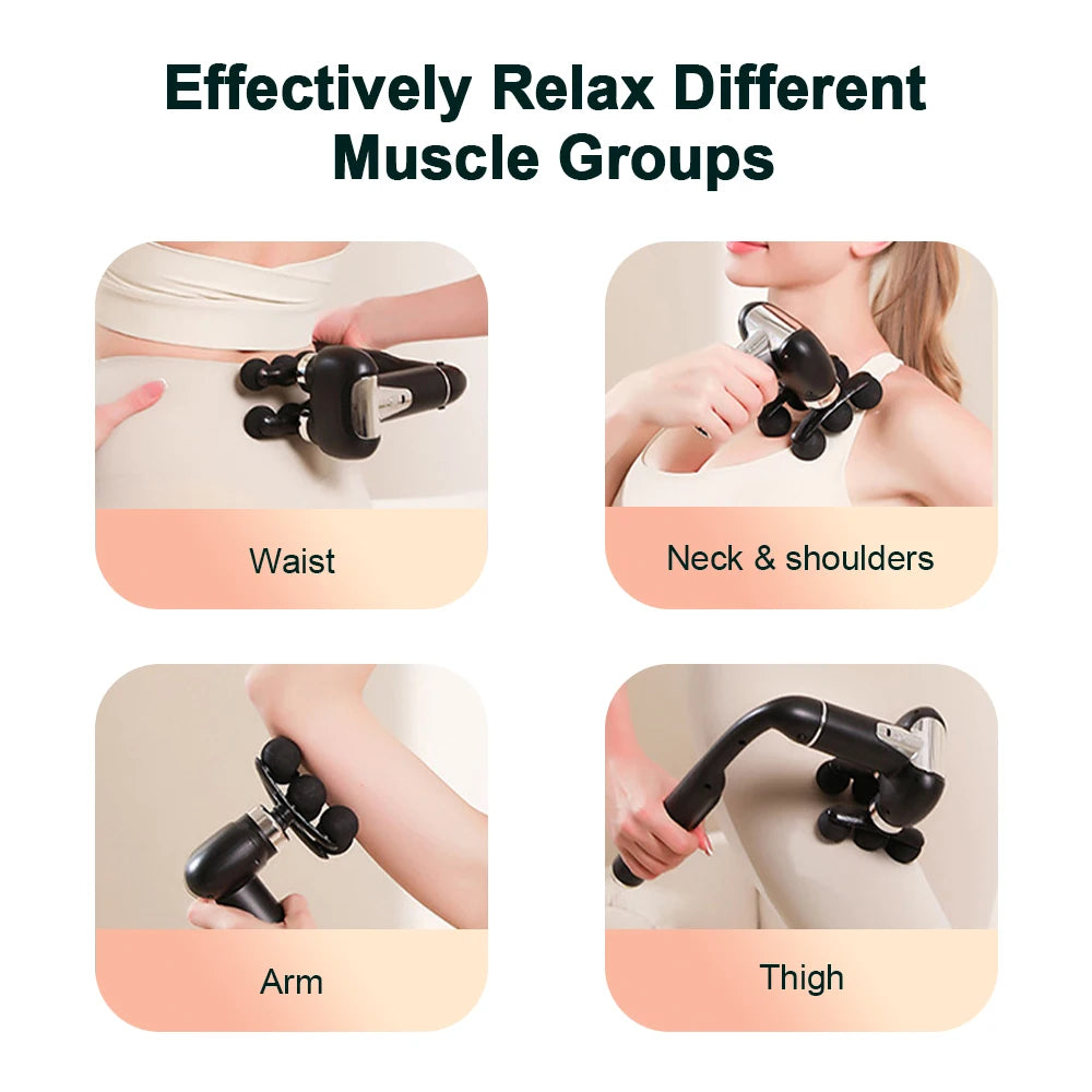 Handle Fascia Gun Professional Fascia Massage Gun Neck Shoulder Back Leg Massager 6 Gears Adjust Muscle Relaxation masajeador