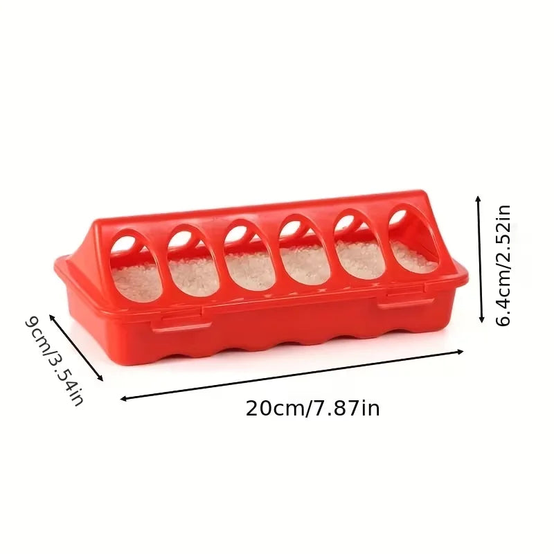 3pcs 20cm Poultry Feeder Troughs – Flip-Top Plastic, Spill-Proof for Baby Chickens & Quail