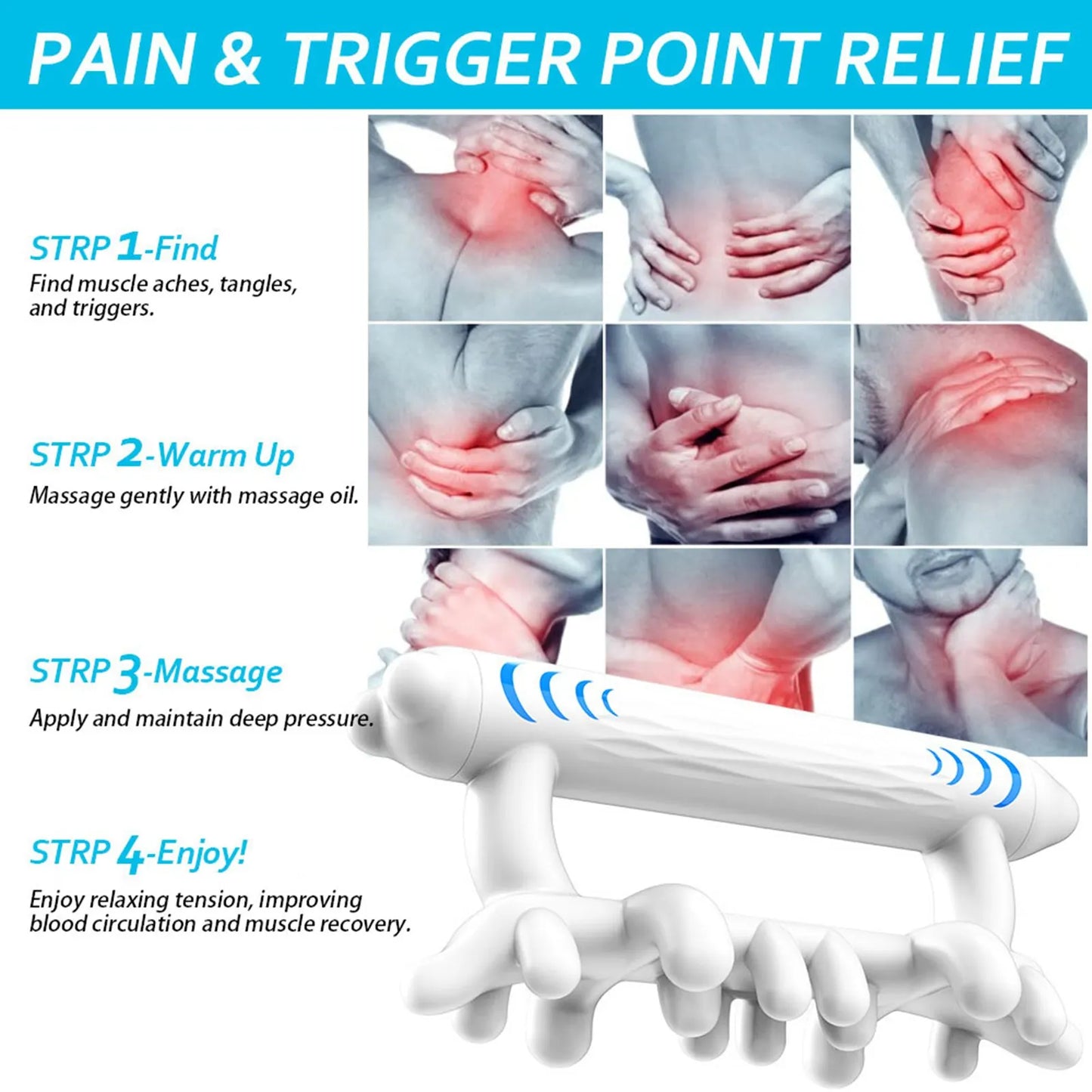 Fascial Release Massager Fascia Massage Tool Manual Relieve Fatigue Deep Tissue Fascia Massaging Tool for Neck Shoulders Calves