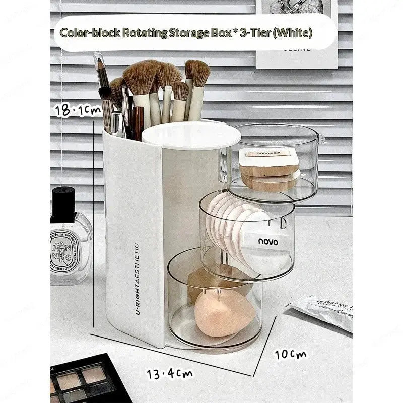 Rotating Dustproof Makeup Puff Storage Organizer My Store 2