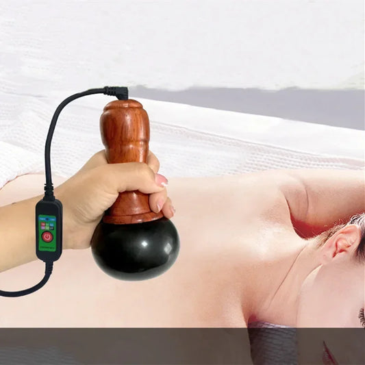 Hot Stone Electric Massager For Face Lift Wrinkle Removal Firming Spa Legs Back Neck Relieve Muscle Pain Gua Sha Massage Stick