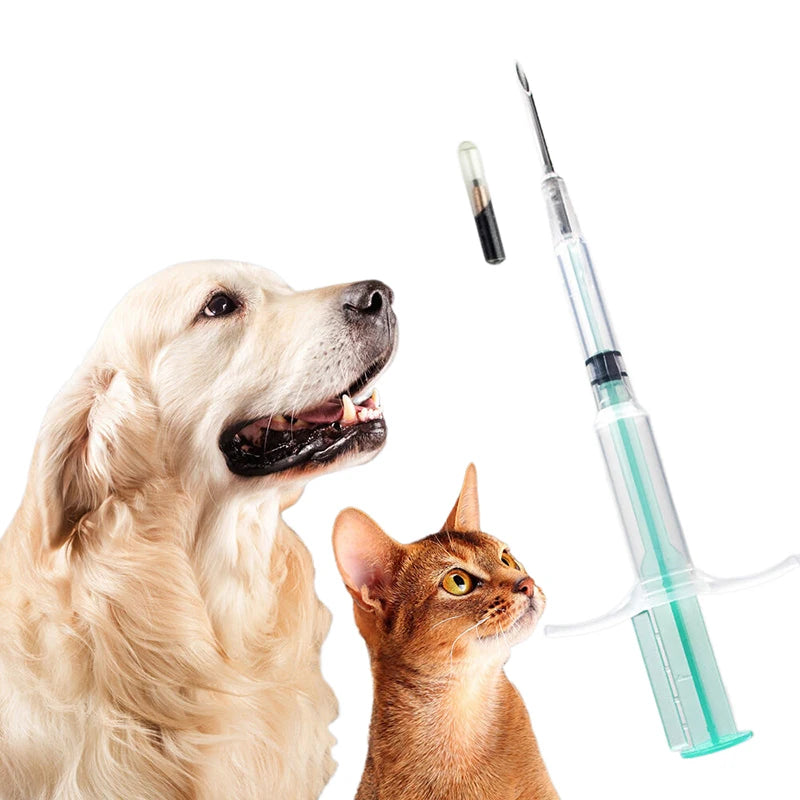 1.25*7Mm/1.4*8Mm/2.12*12Mm Pet Animal Microchip Syringe Horse Dog Microchip Pet Chip Animal Chip Syringe for Dogs Cats Fish