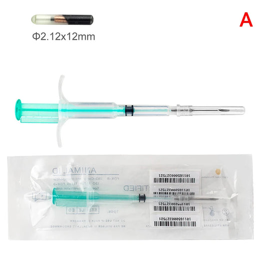 1.25*7Mm/1.4*8Mm/2.12*12Mm Pet Animal Microchip Syringe Horse Dog Microchip Pet Chip Animal Chip Syringe for Dogs Cats Fish